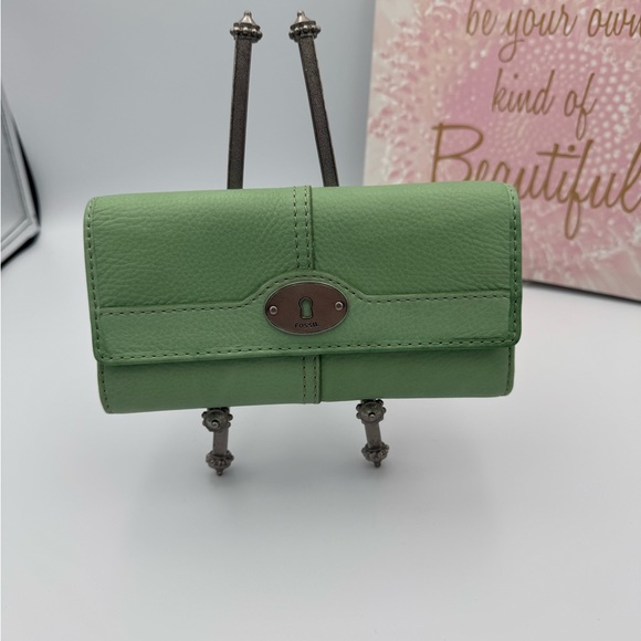Fossil Handbags - Fossil Green Leather Keyhole-Plate Wallet